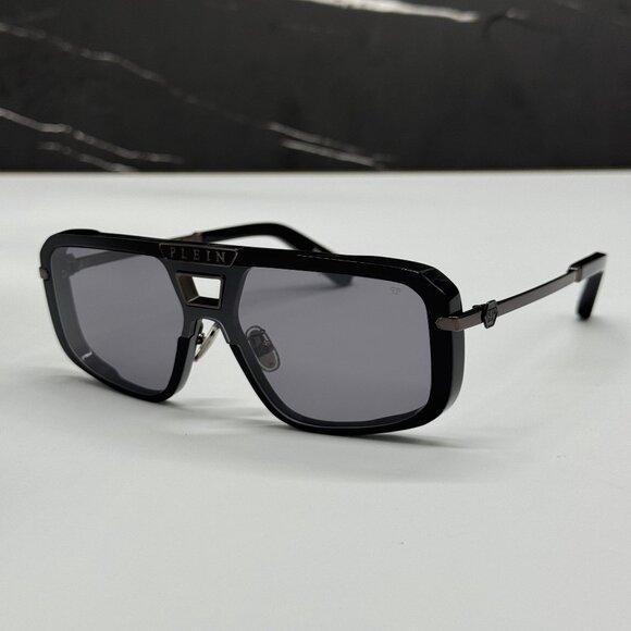 NEW PHILIPP PLEIN SPP008M 700X BLACK MEN SUNGLASSES - Picture 3 of 11